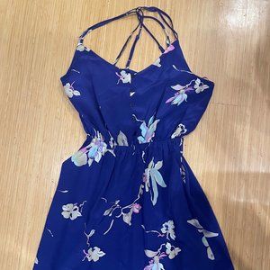 Yumi Kim - 100% Silk - Blue Floral Dress - Size Small
